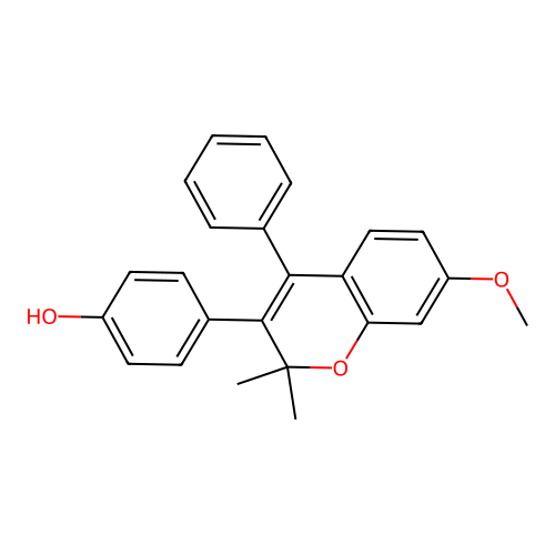 Phenol, p-(2,2-dimethyl-7-methoxy-4-phenyl-2H-1-benzopyran-3-yl)- structure