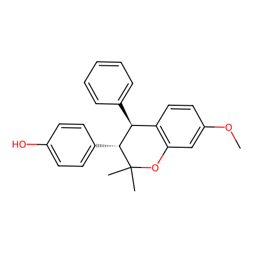p-(2,2-Dimethyl-7-methoxy-4-phenyl-3-chromanyl)phenol structure