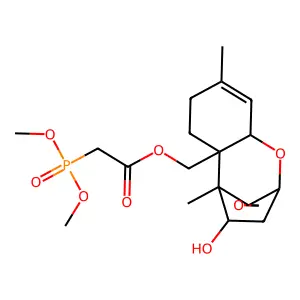 4-Hydroxy-12,13-epoxytrichothec-9-en-15-yl (dimethoxyphosphoryl)acetate structure