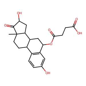 6 Alpha,16 alpha-dihydroxyestrone 6-hemisuccinate structure