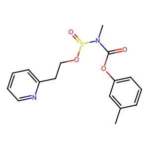 Carbamic acid, methyl((2-(2-pyridinyl)ethoxy)sulfinyl)-, 3-methylphenyl ester structure