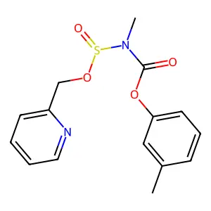 Carbamic acid, methyl((2-pyridinylmethoxy)sulfinyl)-, 3-methylphenyl ester structure