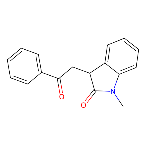 1-Methyl-3-phenacyl-2-indolinone structure