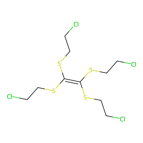 Tetrakis[(2-chloroethyl)sulfanyl]ethene structure