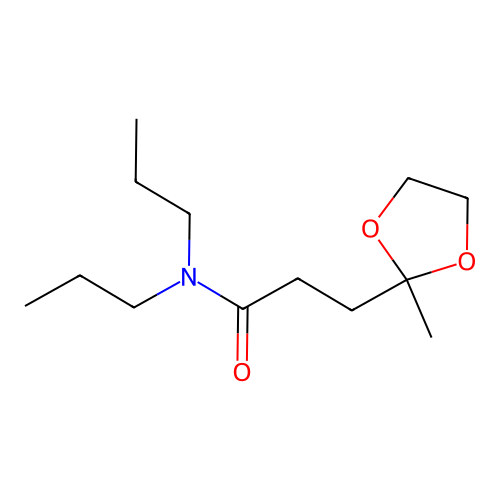 3-(2-methyl-1,3-dioxolan-2-yl)-N,N-dipropylpropanamide structure