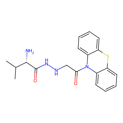 L-Valine, 2-(2-oxo-2-(10H-phenothiazin-10-yl)ethyl)hydrazide structure