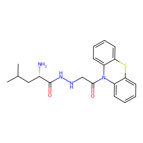 L-Leucine, 2-(2-oxo-2-(10H-phenothiazin-10-yl)ethyl)hydrazide structure