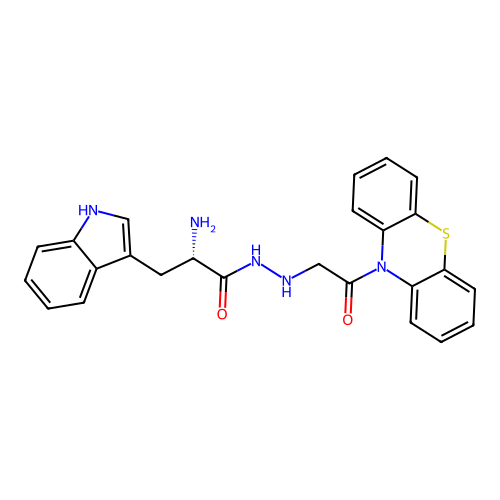 L-Tryptophan, 2-(2-oxo-2-(10H-phenothiazin-10-yl)ethyl)hydrazide structure