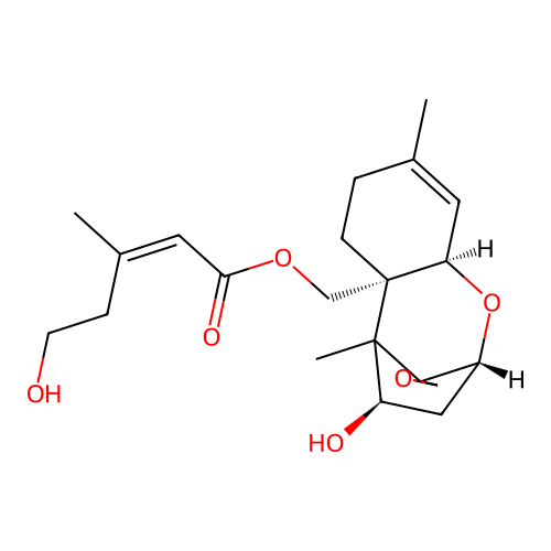 Trichothec-9-ene-4,15-diol, 12,13-epoxy-, 15-(5-hydroxy-3-methyl-2-pentenoate), (beta.,15(Z))- structure