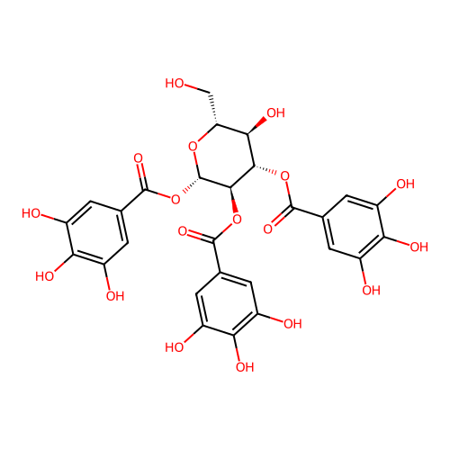 1,2,3-Tri-O-galloyl-beta-D-glucose structure