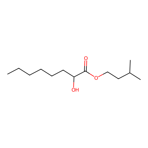 3-methylbutyl 2-hydroxyoctanoate structure