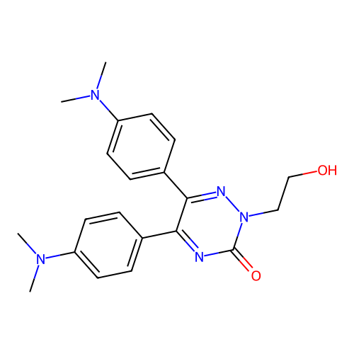 1,2,4-Triazin-3(2H)-one, 5,6-bis(4-(dimethylamino)phenyl)-2-(2-hydroxyethyl)- structure