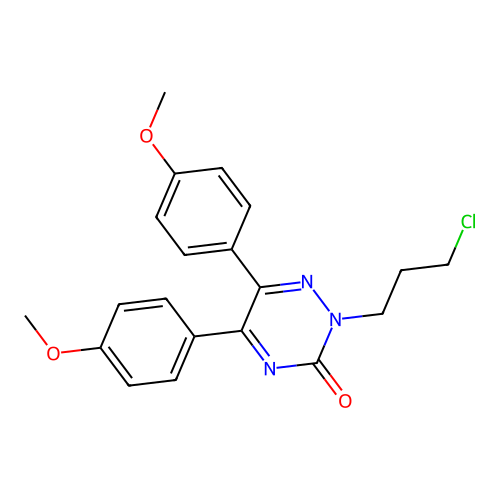 1,2,4-Triazin-3(2H)-one, 5,6-bis(4-methoxyphenyl)-2-(3-chloropropyl)- structure