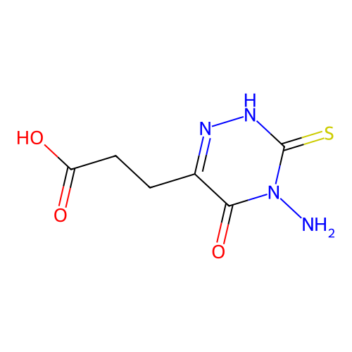 3-(4-Amino-5-oxo-3-thioxo-2,3,4,5-tetrahydro-1,2,4-triazin-6-yl)propanoic acid structure