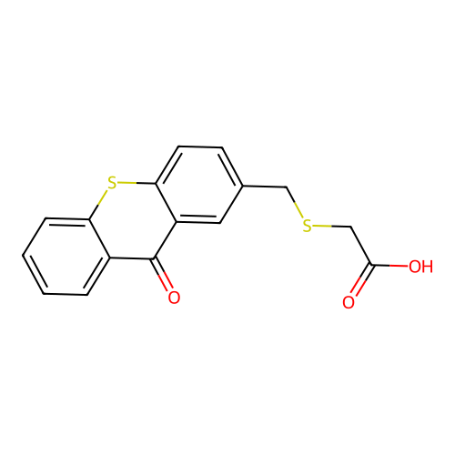 (((9-Oxo-9H-thioxanthen-2-yl)methyl)thio)acetic acid structure