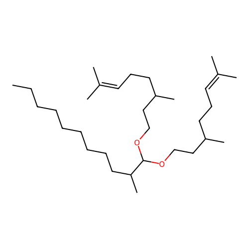 1,1-Bis((3,7-dimethyloct-6-enyl)oxy)-2-methylundecane structure