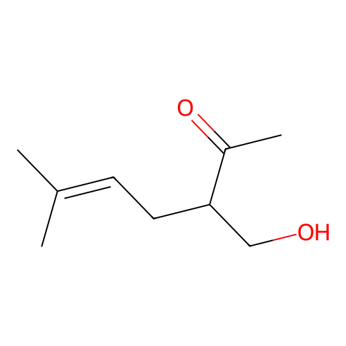 3-(Hydroxymethyl)-6-methylhept-5-en-2-one structure