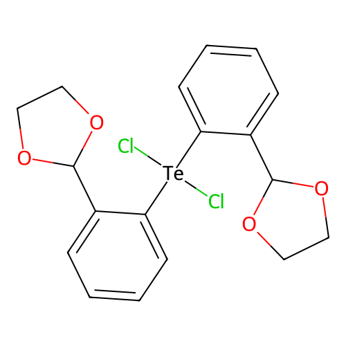 Tellurium, bis(o-(1,3-dioxolan-2-yl)phenyl)dichloro- structure