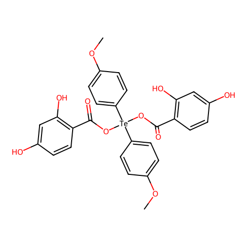 Tellurium, bis(p-methoxyphenyl)di-beta-resorcylato- structure