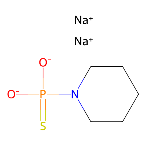 phosphonothioic acid, 1-piperidinyl-, disodium salt structure