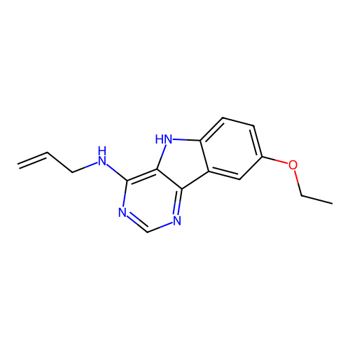 8-ethoxy-N-(prop-2-en-1-yl)-5H-pyrimido[5,4-b]indol-4-amine structure