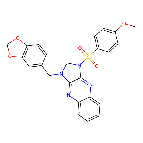 1-(1,3-benzodioxol-5-ylmethyl)-3-(4-methoxyphenyl)sulfonyl-2H-imidazo[4,5-b]quinoxaline structure