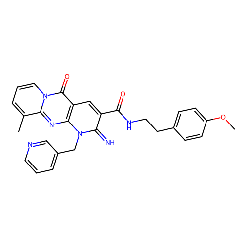 2-imino-N-(4-methoxyphenethyl)-10-methyl-5-oxo-1-(pyridin-3-ylmethyl)-2,5-dihydro-1H-dipyrido[1,2-a:2',3'-d]pyrimidine-3-carboxamide structure