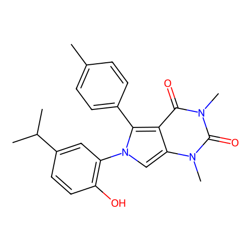 6-(2-hydroxy-5-isopropylphenyl)-1,3-dimethyl-5-(p-tolyl)-1H-pyrrolo[3,4-d]pyrimidine-2,4(3H,6H)-dione structure