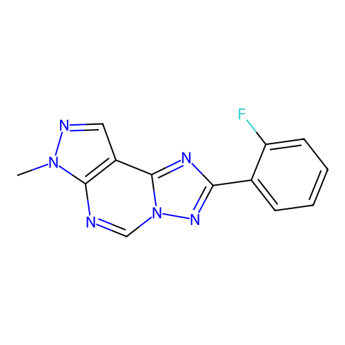 2-(2-fluorophenyl)-7-methyl-7H-pyrazolo[4,3-e][1,2,4]triazolo[1,5-c]pyrimidine structure