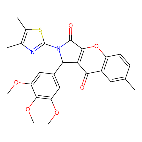 2-(4,5-dimethyl-1,3-thiazol-2-yl)-7-methyl-1-(3,4,5-trimethoxyphenyl)-1,2-dihydrochromeno[2,3-c]pyrrole-3,9-dione structure