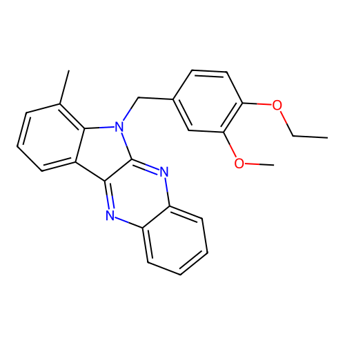 6-(4-ethoxy-3-methoxybenzyl)-7-methyl-6H-indolo[2,3-b]quinoxaline structure