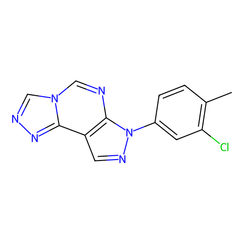 7-(3-chloro-4-methylphenyl)-7H-pyrazolo[4,3-e][1,2,4]triazolo[4,3-c]pyrimidine structure