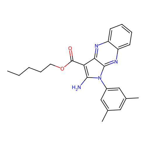 pentyl 2-amino-1-(3,5-dimethylphenyl)-1H-pyrrolo[2,3-b]quinoxaline-3-carboxylate structure