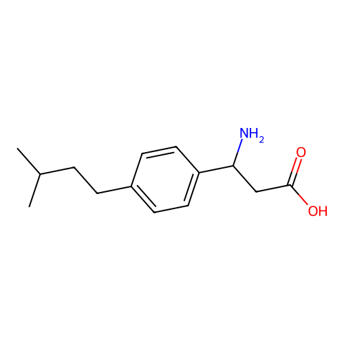 3-Amino-3-(4-isopentylphenyl)propanoic acid structure