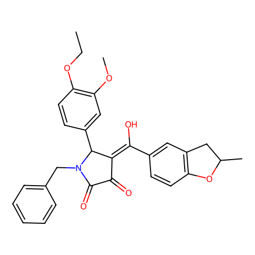 1-benzyl-5-(4-ethoxy-3-methoxyphenyl)-3-hydroxy-4-(2-methyl-2,3-dihydro-1-benzofuran-5-carbonyl)-2,5-dihydro-1H-pyrrol-2-one structure