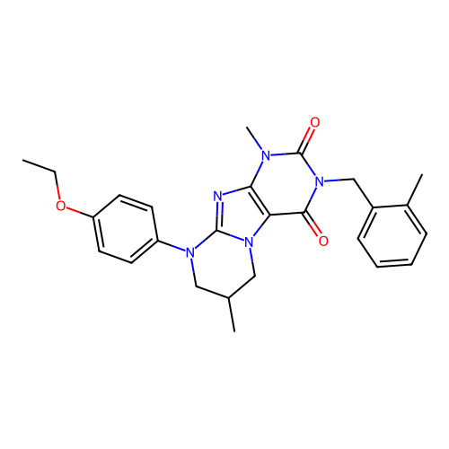 9-(4-ethoxyphenyl)-1,7-dimethyl-3-(2-methylbenzyl)-6,7,8,9-tetrahydropyrimido[2,1-f]purine-2,4(1H,3H)-dione structure
