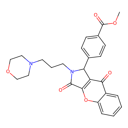 methyl 4-[2-(3-morpholin-4-ylpropyl)-3,9-dioxo-1H-chromeno[2,3-c]pyrrol-1-yl]benzoate structure