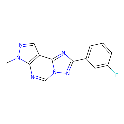 2-(3-fluorophenyl)-7-methyl-7H-pyrazolo[4,3-e][1,2,4]triazolo[1,5-c]pyrimidine structure