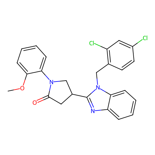 4-[1-(2,4-dichlorobenzyl)-1H-benzimidazol-2-yl]-1-(2-methoxyphenyl)pyrrolidin-2-one structure