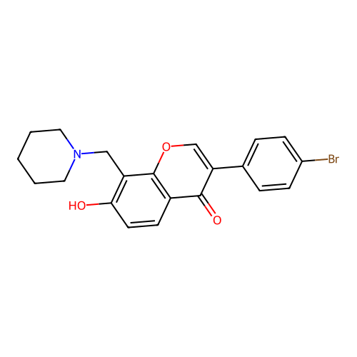 3-(4-bromophenyl)-7-hydroxy-8-(piperidin-1-ylmethyl)-4H-chromen-4-one structure