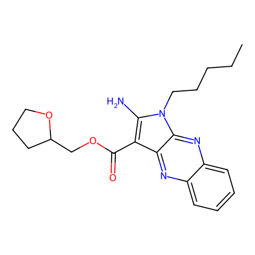 oxolan-2-ylmethyl 2-amino-1-pentylpyrrolo[3,2-b]quinoxaline-3-carboxylate structure