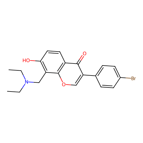 3-(4-bromophenyl)-8-((diethylamino)methyl)-7-hydroxy-4H-chromen-4-one structure
