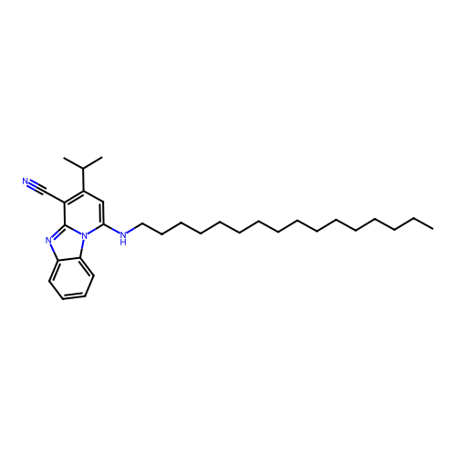 1-(Hexadecylamino)-3-(propan-2-yl)pyrido[1,2-a]benzimidazole-4-carbonitrile structure