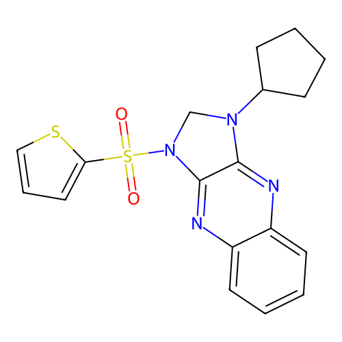 1-cyclopentyl-3-thiophen-2-ylsulfonyl-2H-imidazo[4,5-b]quinoxaline structure