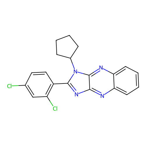 1-cyclopentyl-2-(2,4-dichlorophenyl)-1H-imidazo[4,5-b]quinoxaline structure