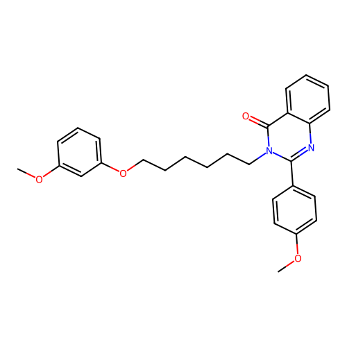 3-(6-(3-methoxyphenoxy)hexyl)-2-(4-methoxyphenyl)quinazolin-4(3H)-one structure