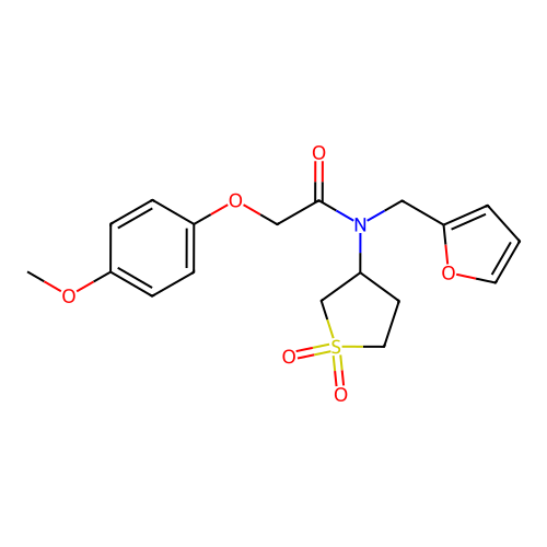N-(1,1-dioxidotetrahydrothiophen-3-yl)-N-(furan-2-ylmethyl)-2-(4-methoxyphenoxy)acetamide structure