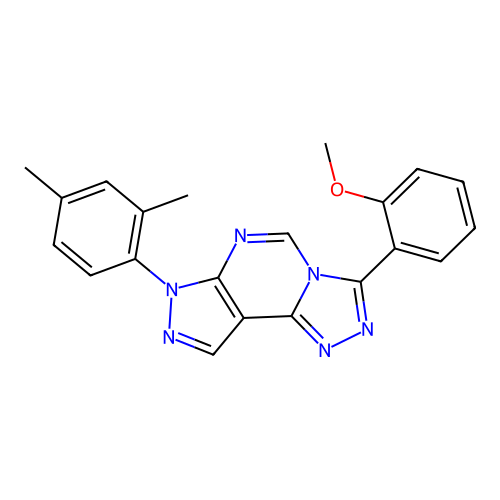 7-(2,4-dimethylphenyl)-3-(2-methoxyphenyl)-7H-pyrazolo[4,3-e][1,2,4]triazolo[4,3-c]pyrimidine structure