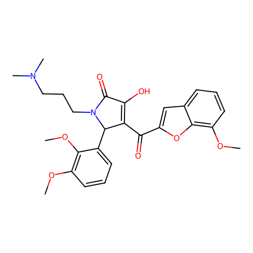 5-(2,3-dimethoxyphenyl)-1-[3-(dimethylamino)propyl]-3-hydroxy-4-[(7-methoxyben zo[d]furan-2-yl)carbonyl]-3-pyrrolin-2-one structure