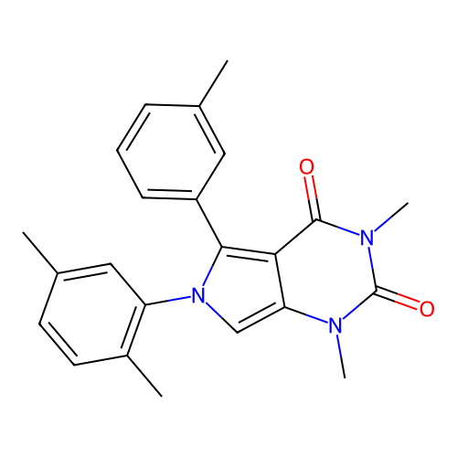 6-(2,5-dimethylphenyl)-1,3-dimethyl-5-(3-methylphenyl)pyrrolo[3,4-d]pyrimidine-2,4-dione structure